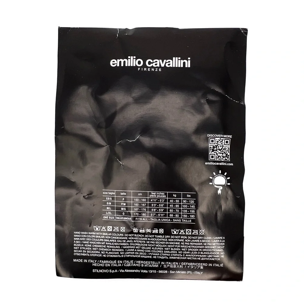 Emilio Cavallini Black Tights Size L/XL Textured Patterned Den 30/80 New NWT